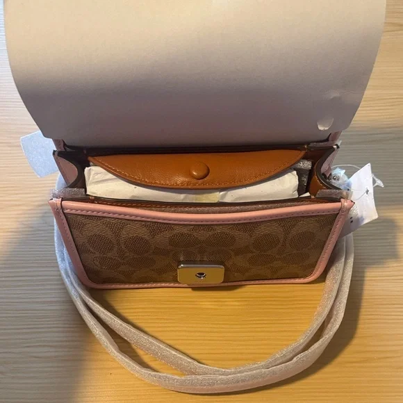 Coach Pink and Tan Crossbody Bag - Picture 2 of 2